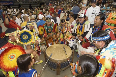 Native American Indian powwow dancing